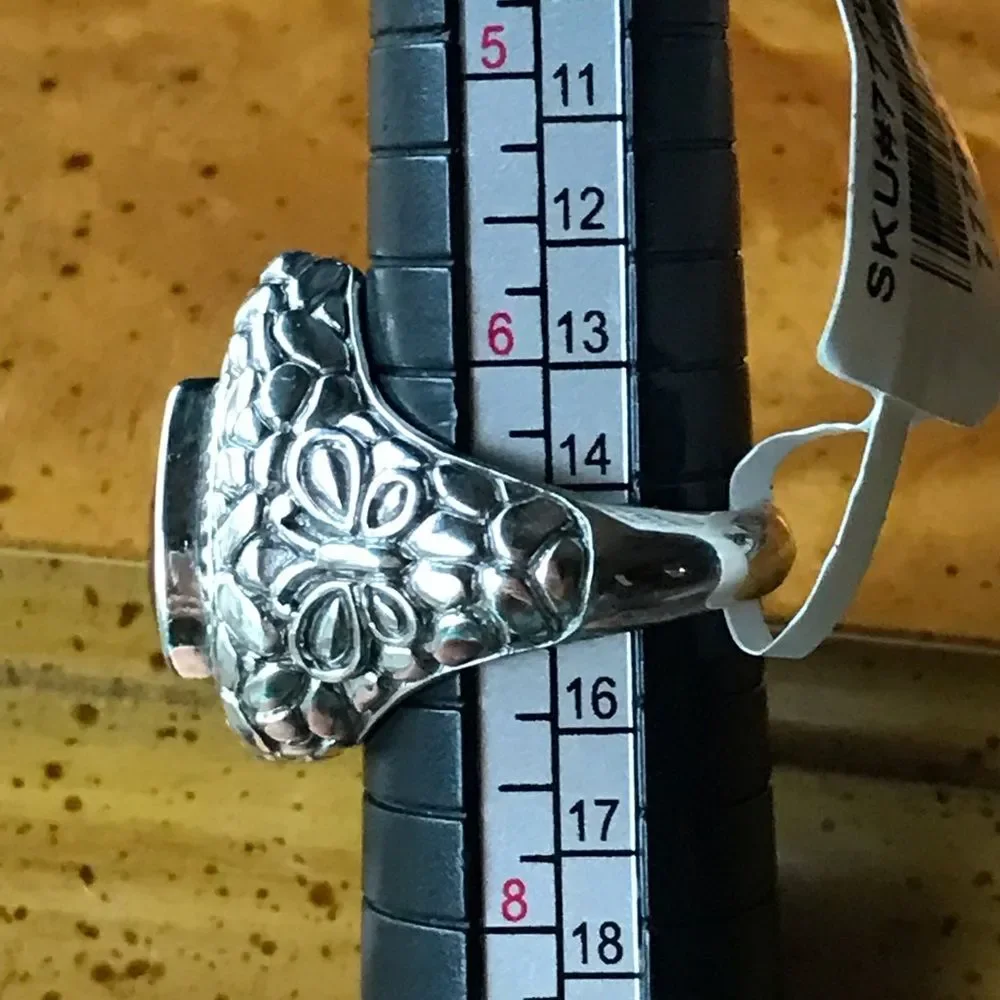Natural Ruby Sterling Silver Ring Size 7